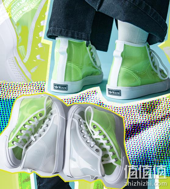 杨幂同款!adidas originals nizza 果冻透明女款高帮鞋
