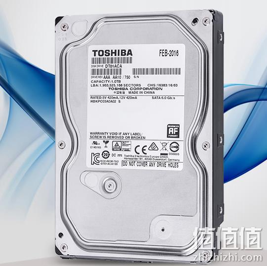 0点:东芝 1tb 7200转 32m sata3 台式机 机械硬盘dt01aca100 249元