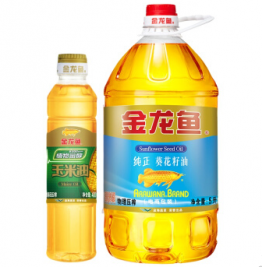 金龙鱼食用油物理压榨纯正葵花籽油5l玉米油400ml