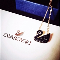swarovski施华洛世奇iconicswansmall黑天鹅项链小号