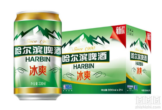 哈尔滨harbin冰爽啤酒330ml24