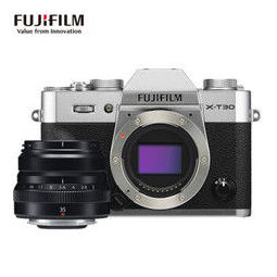 富士fujifilmxt30xt30微单相机套机银色35mmf2定焦镜头黑2610万像素4k