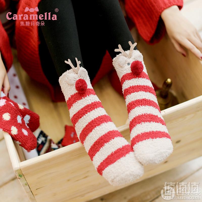 CARAMELLA 圣诞卡通睡眠袜3双29.9元包邮（需用优惠券）