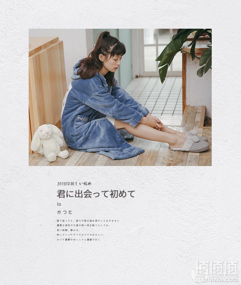 芬腾旗下千线艺 女士秋冬加厚加长珊瑚绒睡袍 多款119元包邮（需领券）