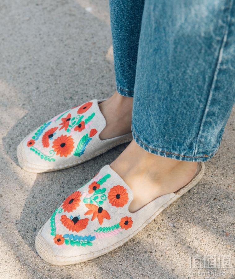 反季囤货，Soludos IBIZA EMBROIDERED MULE 1000321刺绣印花穆勒鞋新低72元/双包邮（两件5折）