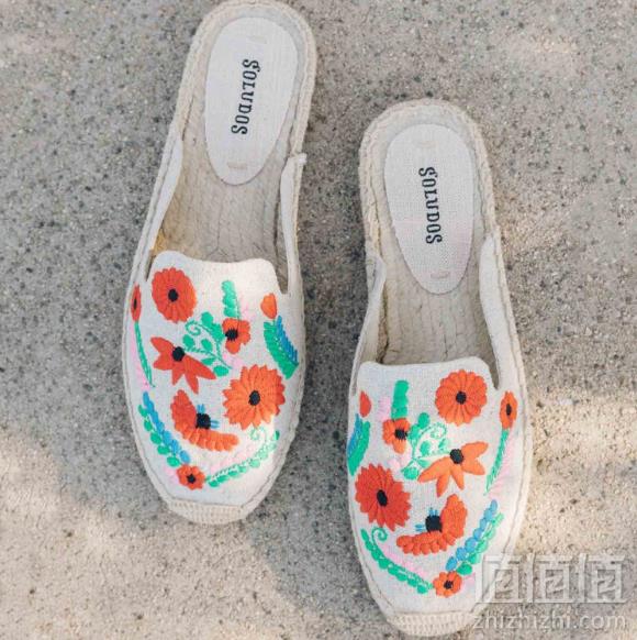 反季囤货，Soludos IBIZA EMBROIDERED MULE 1000321刺绣印花穆勒鞋新低72元/双包邮（两件5折）
