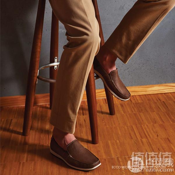 限42-44码，ECCO 爱步 DIP Moc 莫克系列 男士牛皮休闲乐福鞋 66042401195凑单折后465元包邮包税（2件5折）