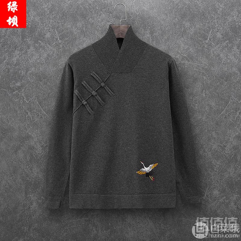 绿坝 改良汉服毛衣男士中国风禅服 多色118元包邮（需用优惠券）