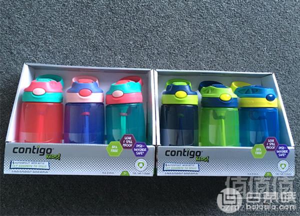 Contigo 康迪克 儿童防漏摔一键开启吸管杯 414ml*3个*2件 218元包邮新低109元/件（需领优惠码）
