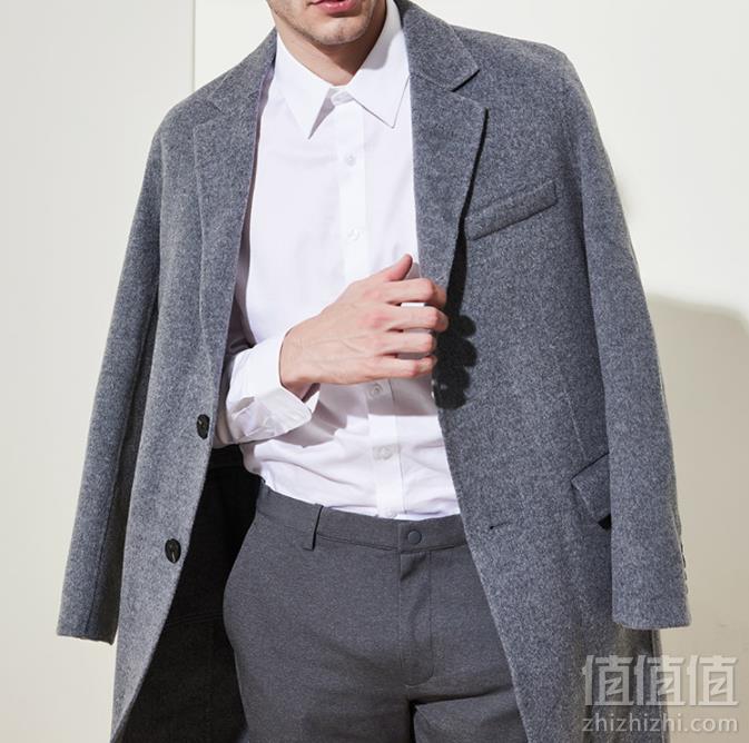 网易严选 100%羊毛 男士简约双面毛呢大衣 两色5折新低649元包邮