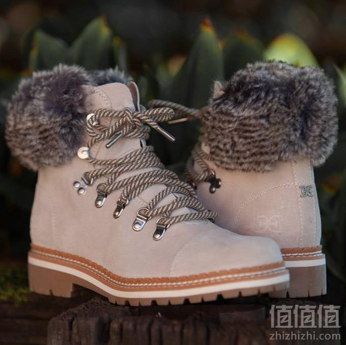限尺码，18年冬季新款 Sam Edelman Bowen 女士毛绒系带短靴 G0251L525.85元包邮包税（双重优惠）