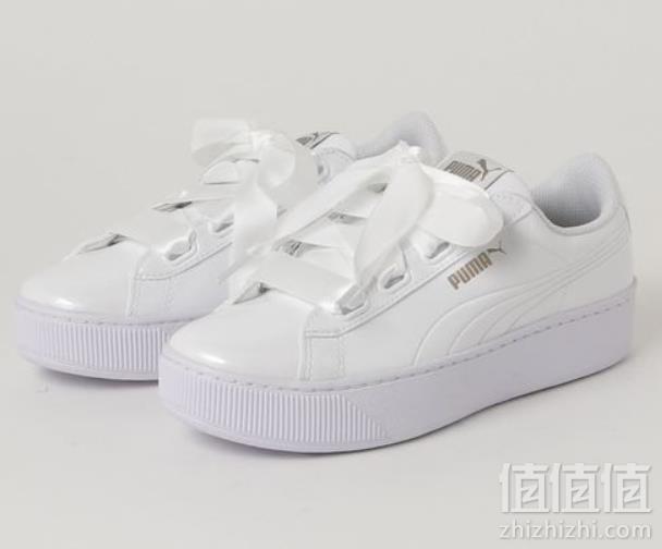 限尺码，PUMA 彪马 Vikky Platform Ribbon 女士丝带漆皮板鞋 366419252.85元包邮包税（双重优惠）