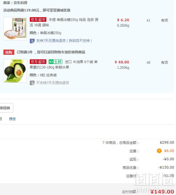 京东生鲜 进口牛油果6个装（单果重约130-180g）凑单低至22.5元（需领券）