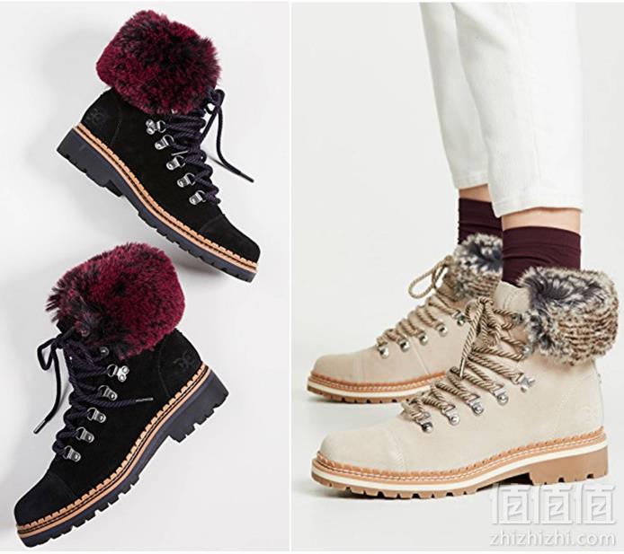限尺码，18年冬季新款 Sam Edelman Bowen 女士毛绒系带短靴 G0251L525.85元包邮包税（双重优惠）