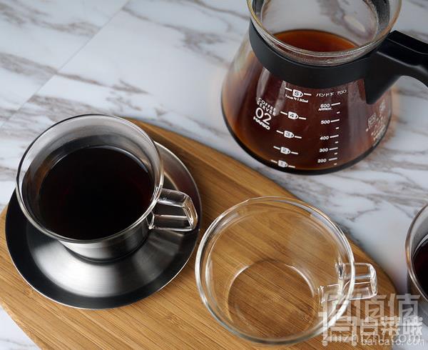 Kinto Cast系列 玻璃咖啡杯 带不锈钢托盘 220ml 23085 Prime会员凑单免费直邮含税到手99元