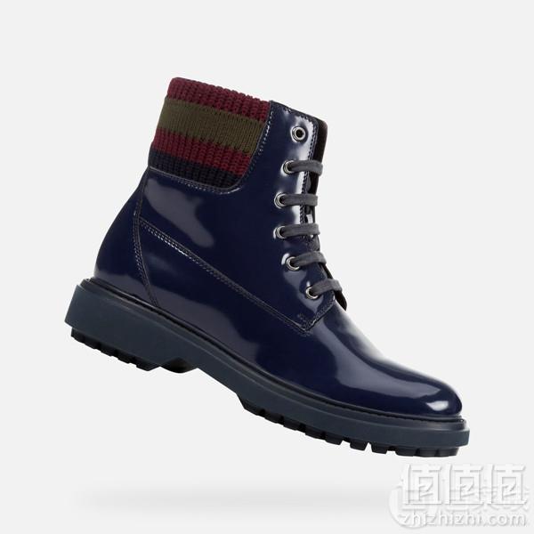 限UK4码，Geox 健乐士 D Asheely B 亮面系带潮流女靴 Prime会员免费直邮含税到手453元（天猫旗舰店折后￥1249）