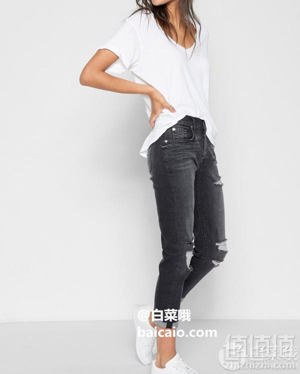 限25码，7 For All Mankind Josefina 女士男朋友风破洞牛仔裤 Prime会员免费直邮含税到手384元