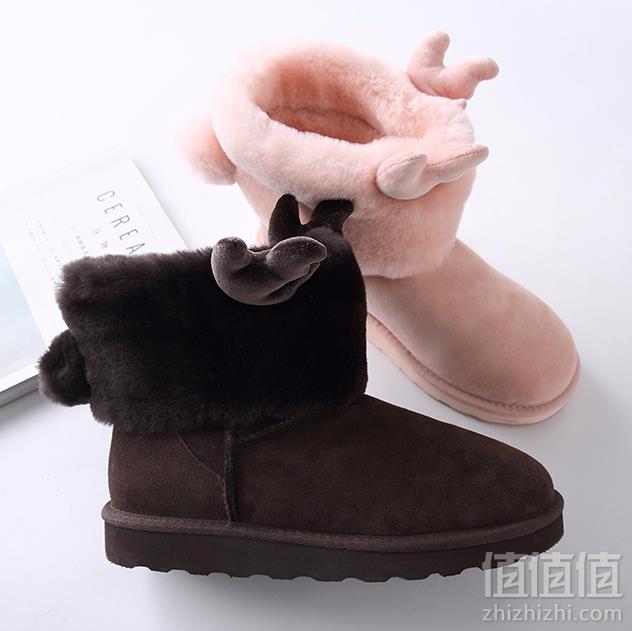 18新款，网易严选 女士皮毛一体鹿角可拆卸雪地靴新低219元包邮（需领券）