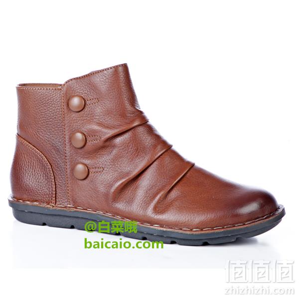 限US5码，Clarks 其乐 Janice Verna 女士真皮裸靴 Prime会员凑单免费直邮含税到手195元