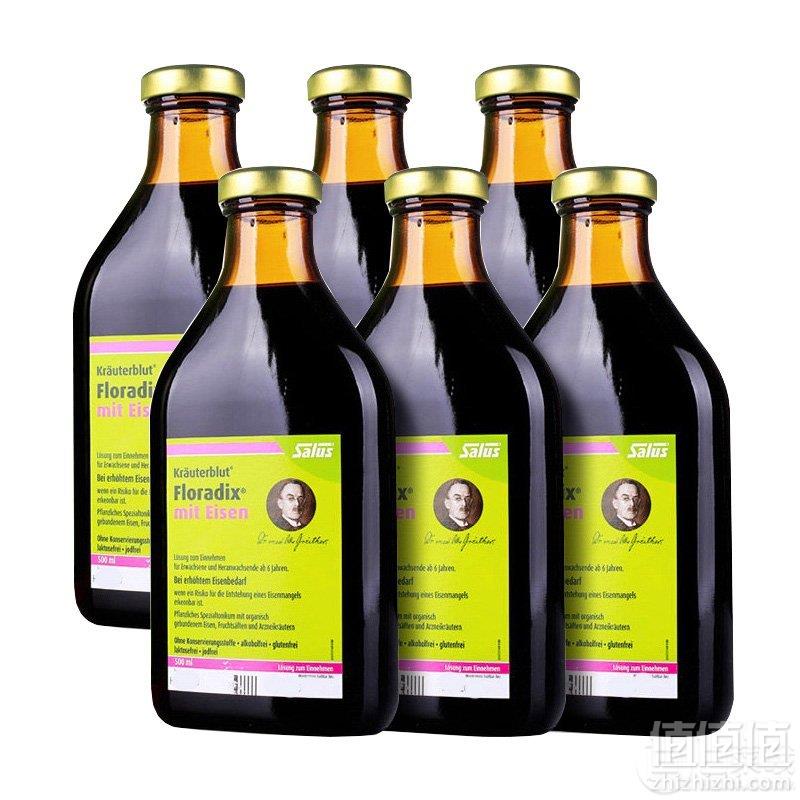 补血圣品 Salus 莎露斯 Floradix 铁元 绿瓶 500ml*6瓶444元包邮包税