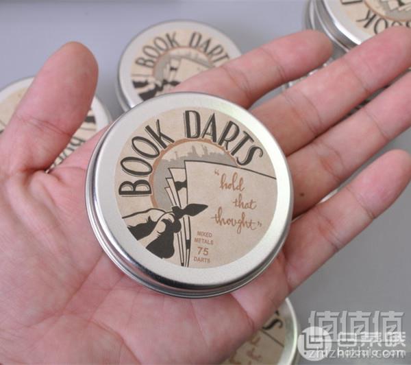 镇店之宝，Book Darts 金属书签75枚 三色银色罐装￥68（可满￥99-15）