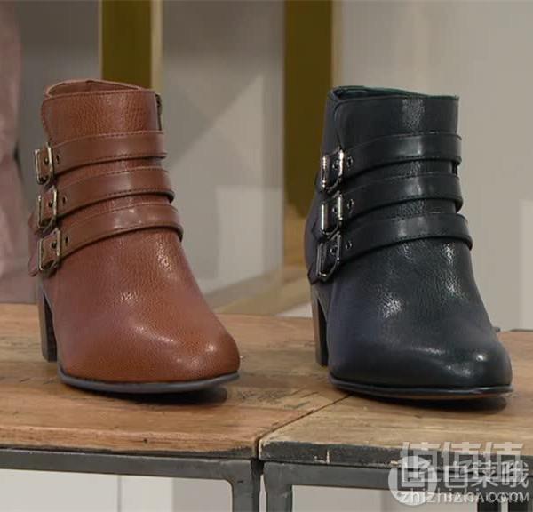 限US5码，Clarks 其乐 Maypearl Rayna 女士时尚侧拉链粗跟踝靴 Prime会员免费直邮含税到手416元