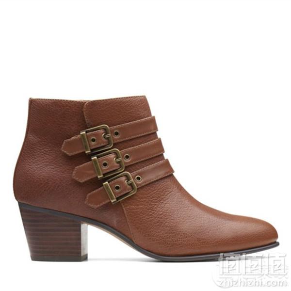 限US5码，Clarks 其乐 Maypearl Rayna 女士时尚侧拉链粗跟踝靴 Prime会员免费直邮含税到手416元