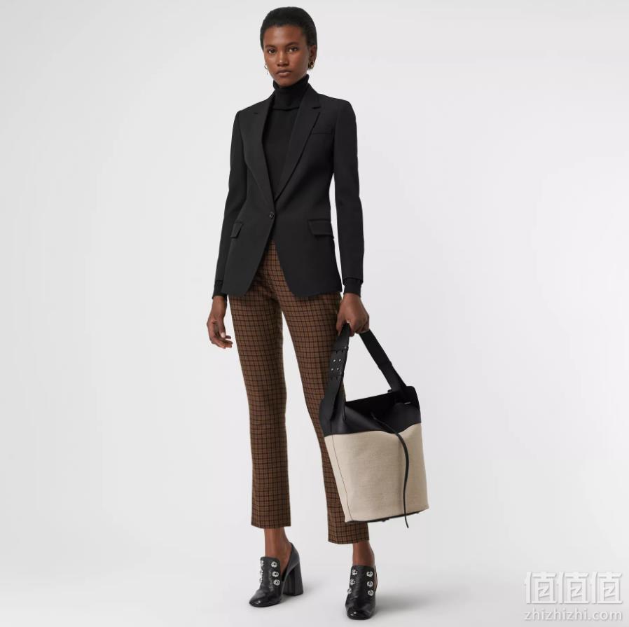 1547175378865165.png 意大利产18秋冬新款,国内¥11800 Burberry 女士大号真皮拼棉麻水桶包 4折免费直邮包税到手4880元
