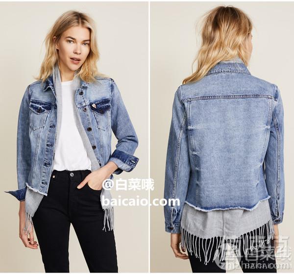 M码，Scotch & Soda Maison 女士牛仔夹克（带可拆卸流苏披肩内衬） Prime会员免费直邮含税到手491元