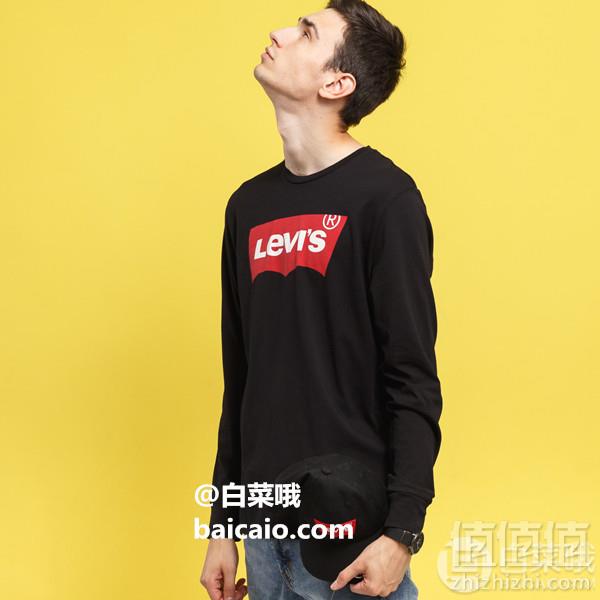 经典蝙蝠翼Logo，Levi's 李维斯 男士纯棉圆领卫衣36015-0013 Prime会员免费直邮含税到手232元