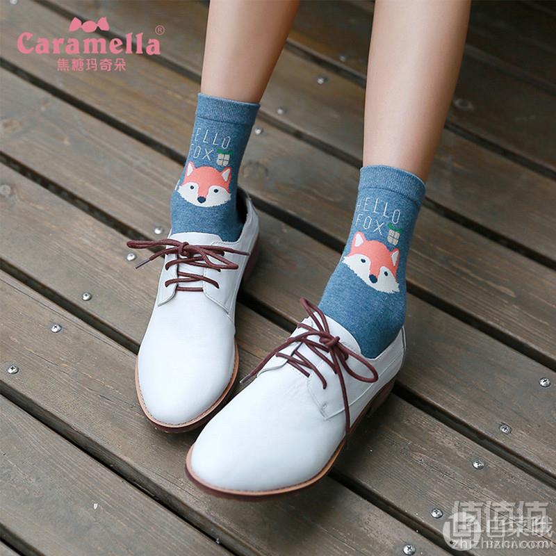 CARAMELLA 学院风女款秋冬中筒棉袜4双礼盒装19.9元包邮（需用券）