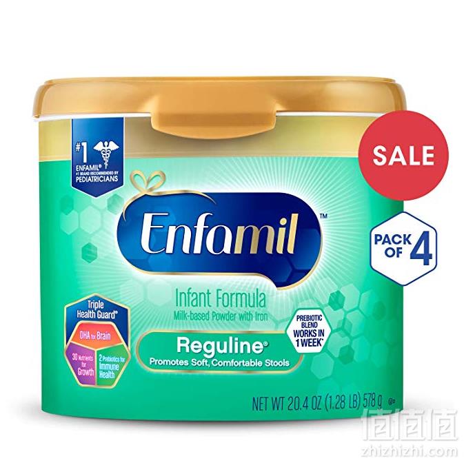 Enfamil 美赞臣 Reguline 初生儿防上火配方婴儿奶粉 578g*4罐 Prime会员免费直邮含税到手786元