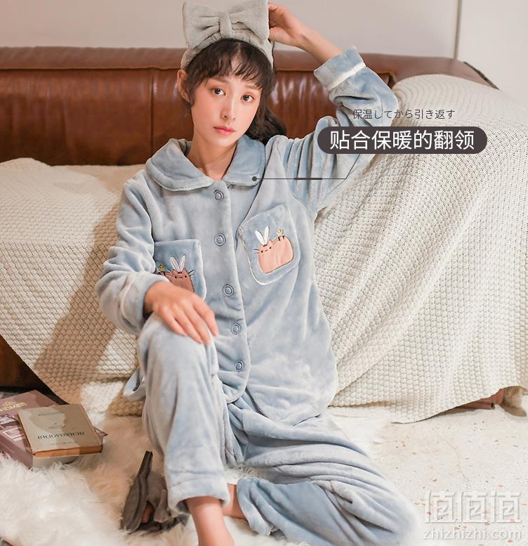 芬腾旗下千线艺，女士珊瑚绒加厚睡衣 4色103.1元包邮（双重优惠）