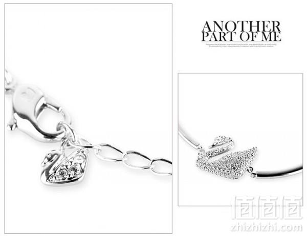 SWAROVSKI 施华洛世奇 Swan 经典镶钻银色天鹅手镯 ￥649.02含税包邮（￥780-200+69.02）