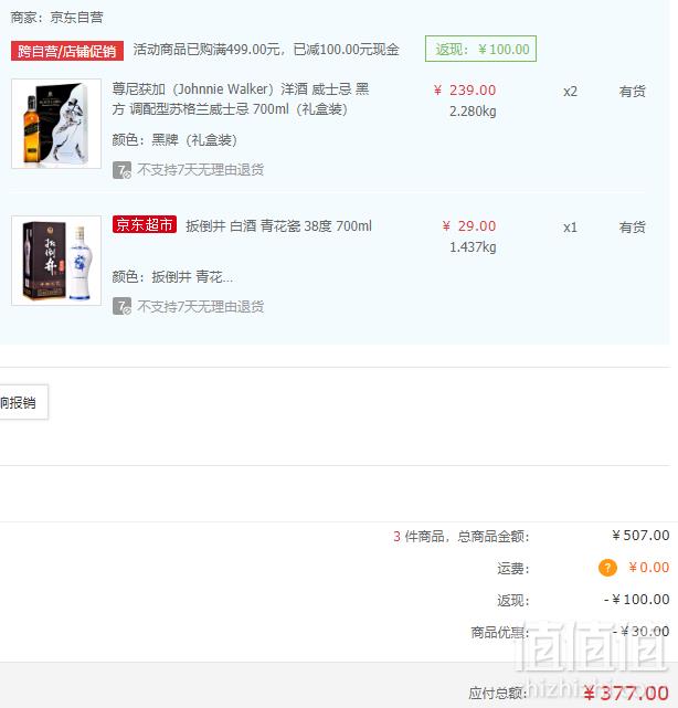 JOHNNIE WALKER 尊尼获加 黑牌 调配型苏格兰威士忌礼盒 700ml*2件+凑单品 377元包邮177.8元/件（双重优惠）