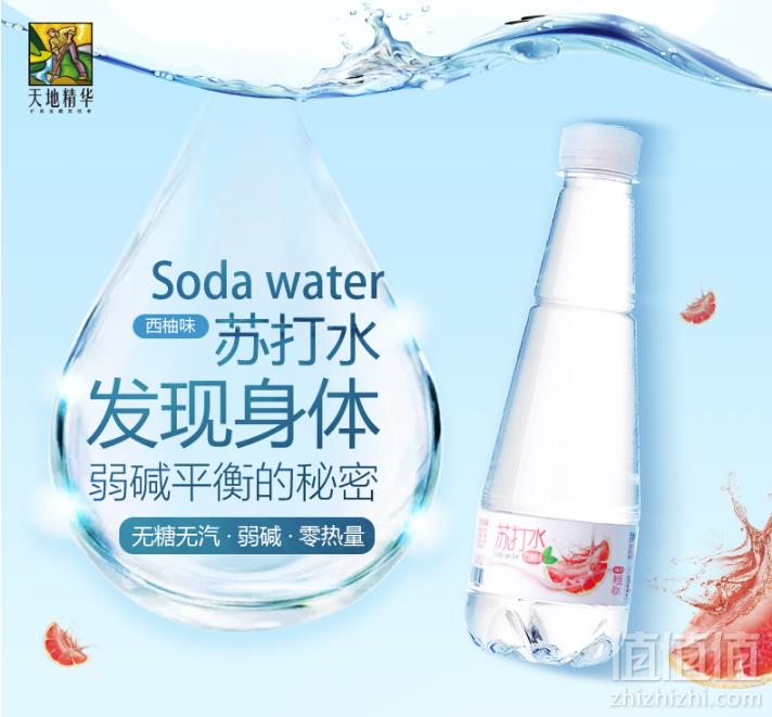 天地精华 西柚味苏打水饮料 410ml*15瓶20.9元包邮（需领券）