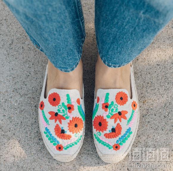 Soludos IBIZA EMBROIDERED MULE 1000321刺绣印花穆勒鞋凑单低至33.2元（双重优惠）
