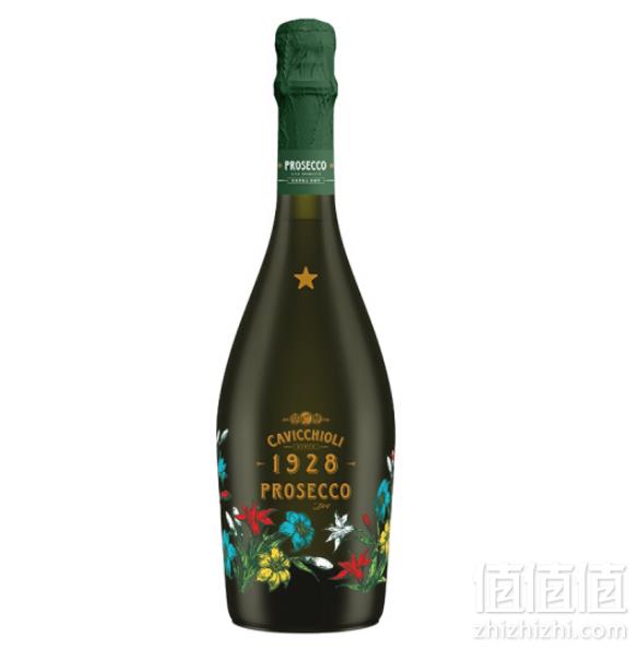 意大利进口，CAVICCHIOLI 卡维留里 意大利之花 普劳塞考绝 干高泡葡萄酒750ml*3瓶 ￥127包邮约42.3元/瓶（双重优惠）