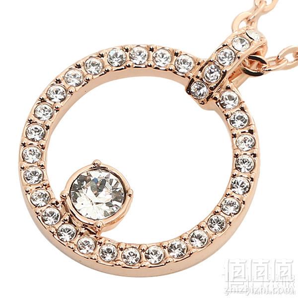 Swarovski 施华洛世奇 Creativity Circle 玫瑰金色密镶仿水晶圆环项链 5202446新低333元包邮包税（任选3件999元）