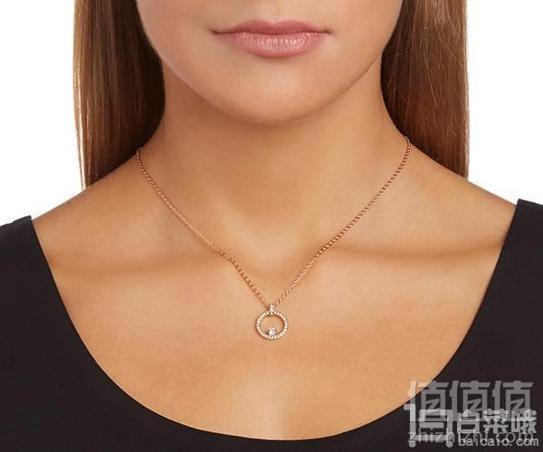 Swarovski 施华洛世奇 Creativity Circle 玫瑰金色密镶仿水晶圆环项链 5202446新低333元包邮包税（任选3件999元）