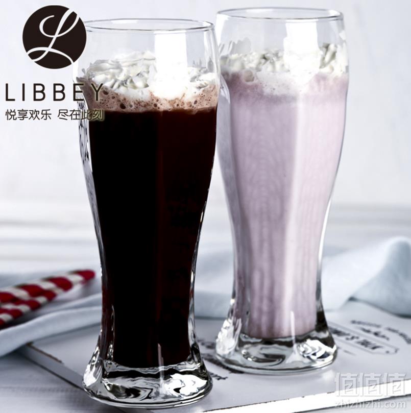 Libbey 利比 进口锤目纹玻璃啤酒杯 2个装14元包邮（需领券）