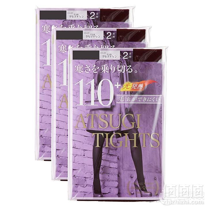 ATSUGI 厚木 TIGHTS 110D发热天鹅绒连裤袜 2双装*3盒 黑色M~L码 Prime会员凑单免费直邮含税到手126.87元