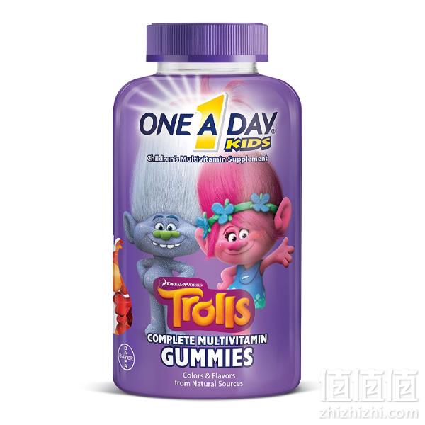 德国拜耳旗下，One A Day Trolls魔法精灵款 儿童多种复合维生素软糖180粒 Prime会员凑单免费直邮含税到手95元
