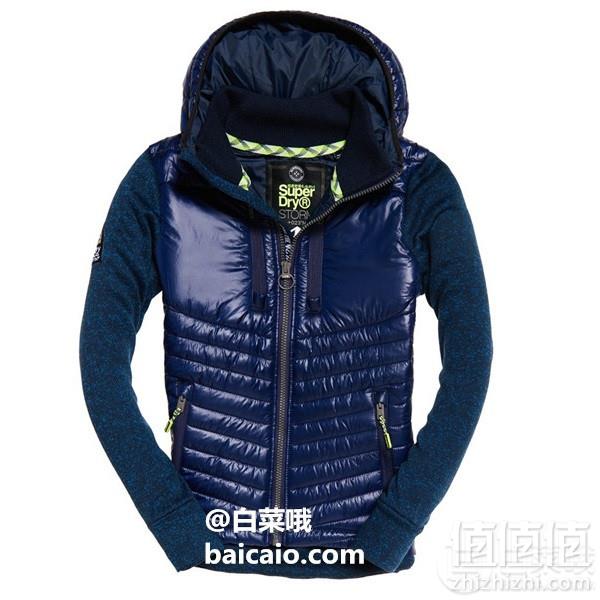 限S码，Superdry 极度干燥 Storm Hybrid 男士连帽保暖外套 Prime会员免费直邮含税到手新低372元