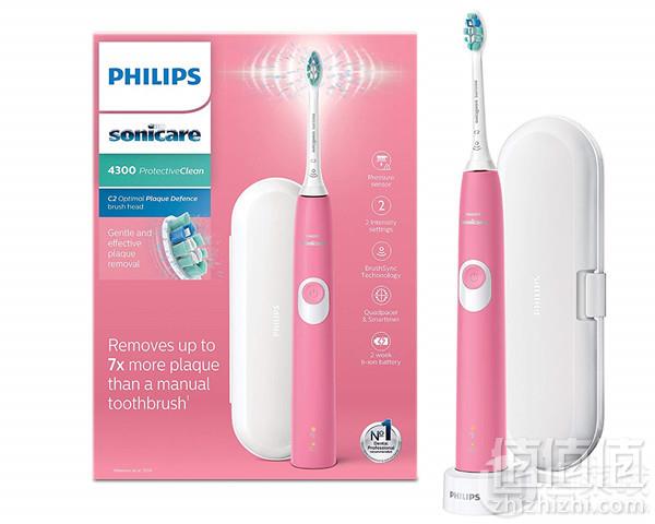 金盒特价，Philips 飞利浦 4300系列 HX6805/03 声波震动牙刷 多色 Prime会员免费直邮含税到手441元