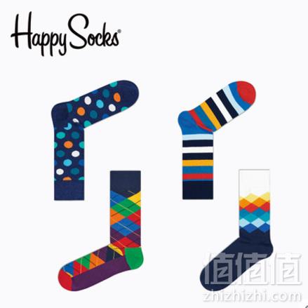 袜子界时尚担当，Happy Socks 男士中筒袜礼盒 4双装 prime会员凑单免费直邮到手178元