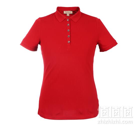<span>白菜！</span>Burberry 巴宝莉 女士红色棉氨纶短袖POLO衫 45576941354元包邮（双重优惠）