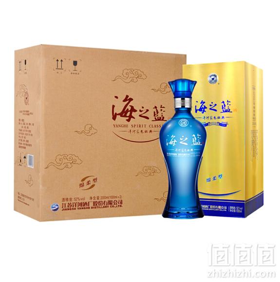 限Plus会员，YANGHE 洋河 蓝色经典 海之蓝 52度 1L*2瓶装456元包邮（下单立减）