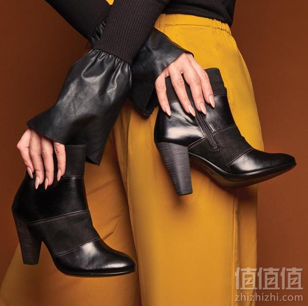 ECCO 爱步 型塑75 Modern 女士拼接粗跟短靴 2.9折.99到手500元