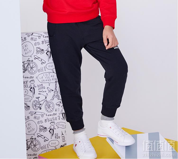 2019春新款，ELLE kids 男童针织休闲束脚裤 3色新低59元包邮（需领券）